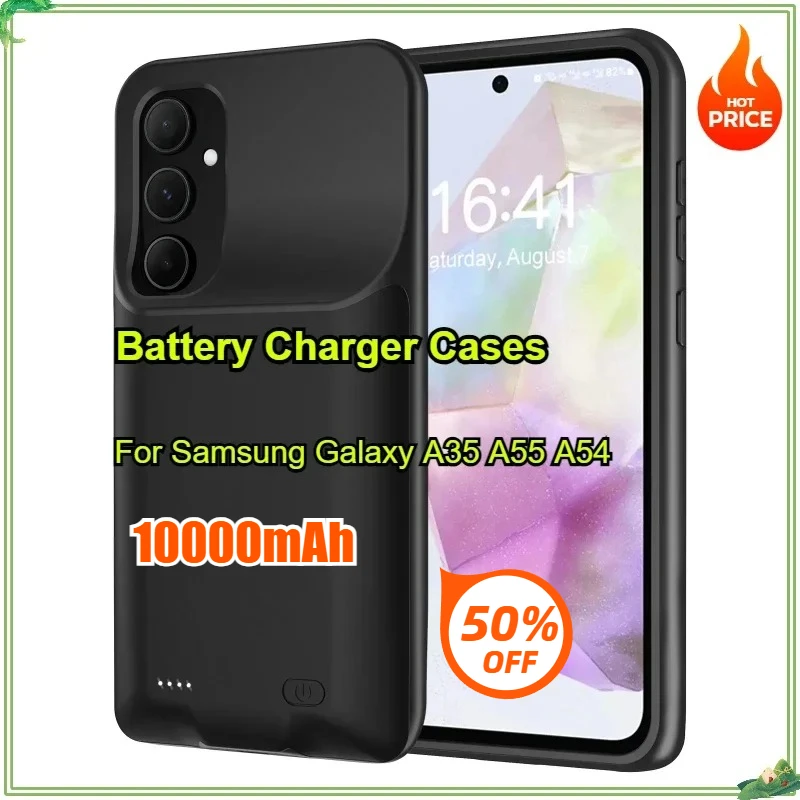 10000mAh Battery Charger Case for Samsung Galaxy A35 A55 A54 Portable Power Bank Bateria Portable Battery Pack Charging Cover