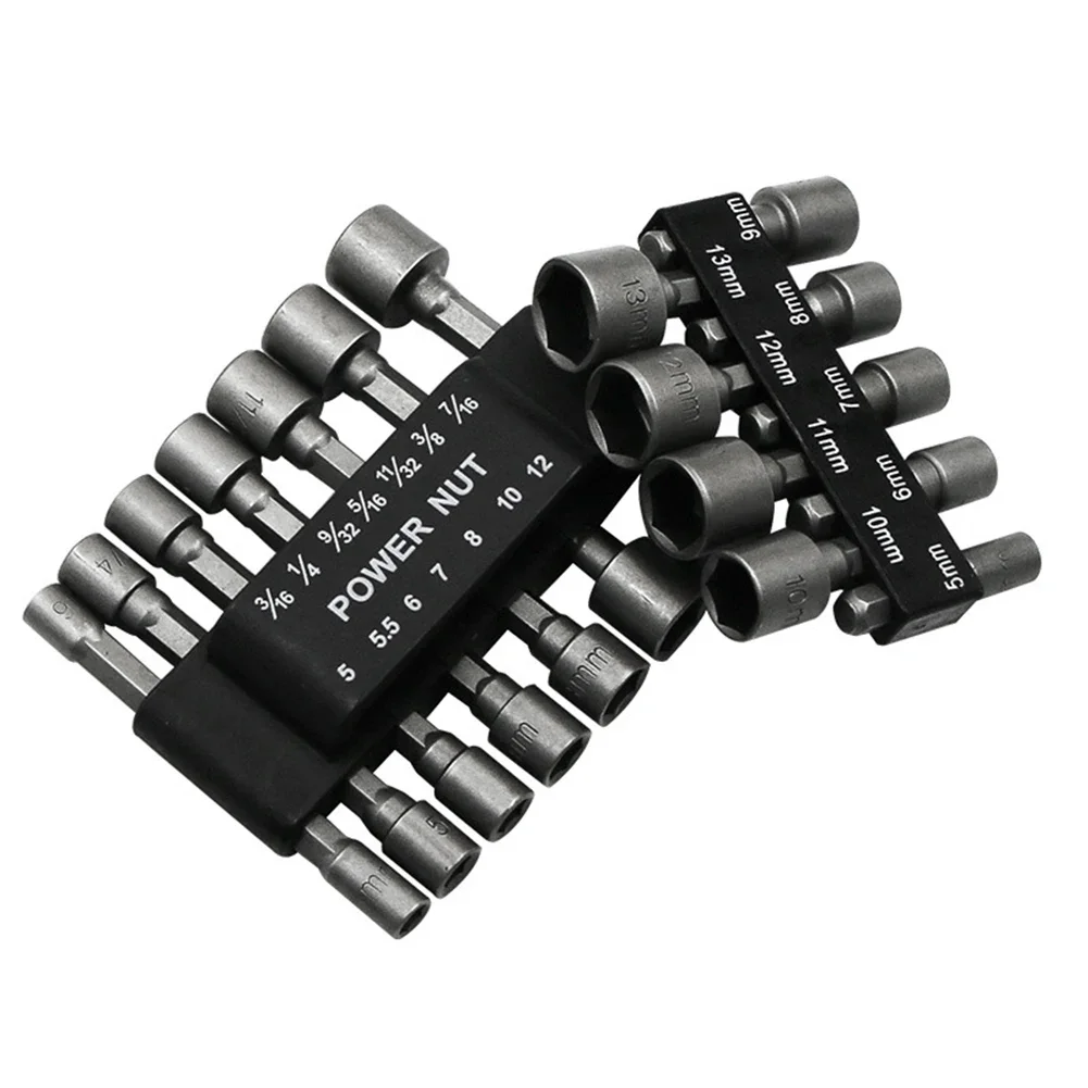 Imagem -06 - Hex Chave de Fenda Grupo Manga Bicos Nut Driver Bits Sets Ferramentas Soquete Chave Mm13 mm Pcs Set