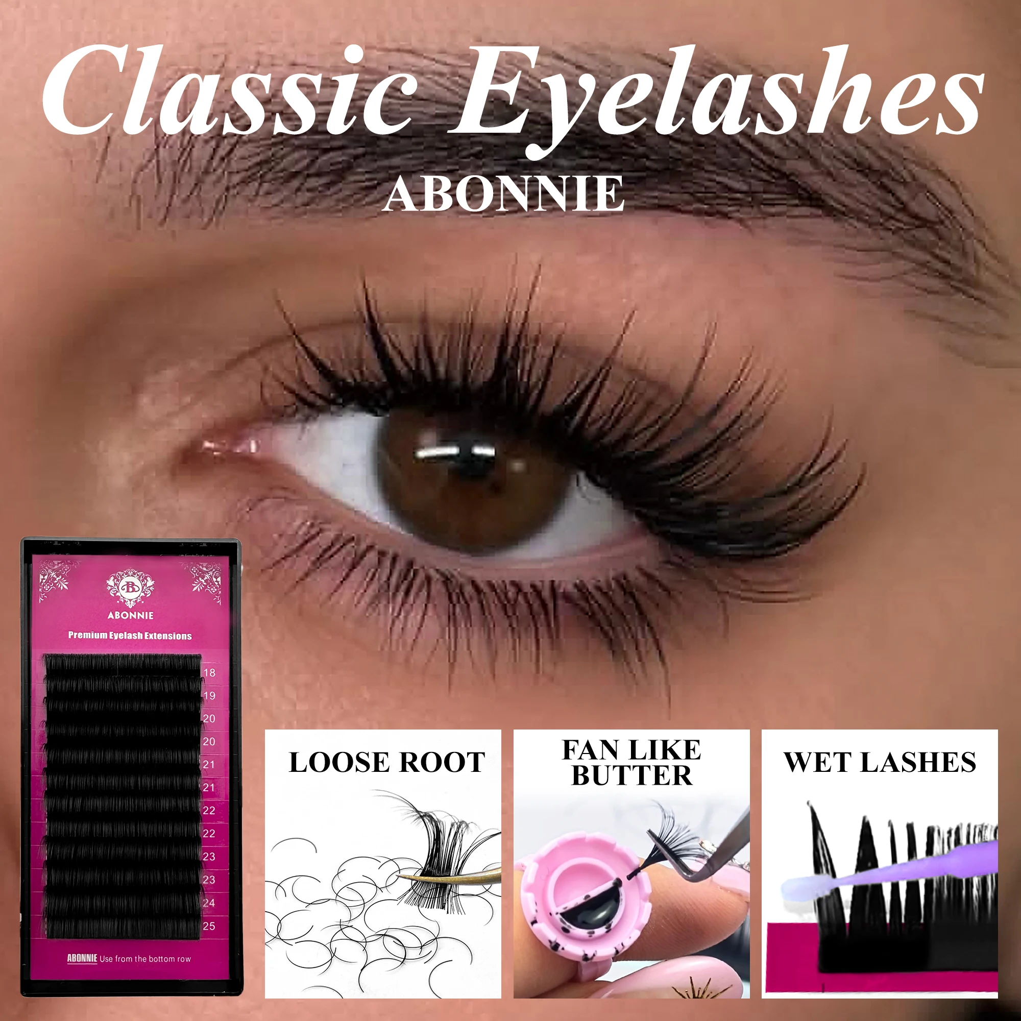 Abonnie 5 Stück/Set Klassische – Eyelash Extension Korea Natural Bewertung und Preis