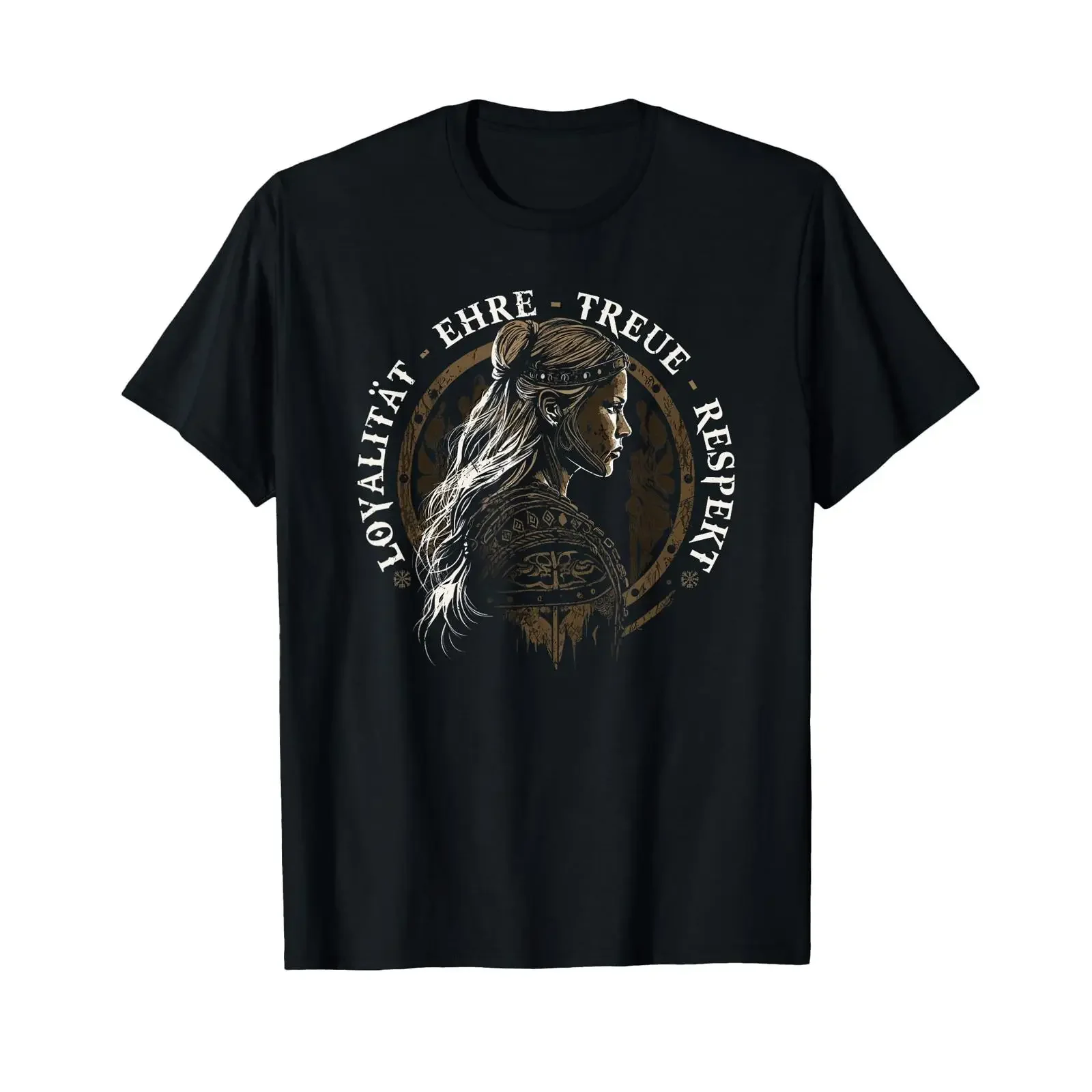 Viking Women's Loyalty Honor Faithful Tortoise Maid T Shirt black vintage Washed Top For Everyday Wear Soft Casual Unisex