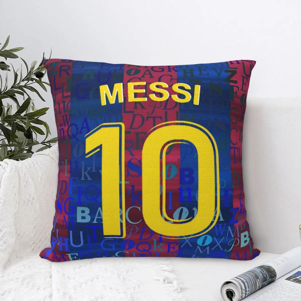 Argentina Number 10 Football Soccer Pillowcase Polyester Cushion Cover Gift Messi Throw Pillow Case Cover Home Dropshipping