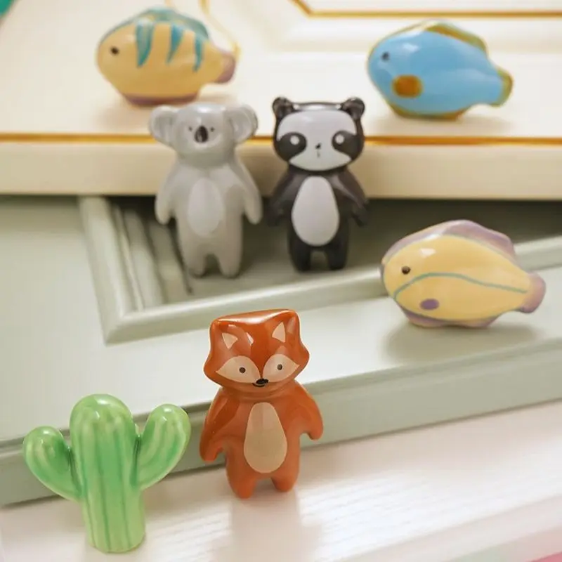 Cabinet Handle Dresser Handle Cute Cabinet Handle Cartoon Animal Ceramic Drawer Handle