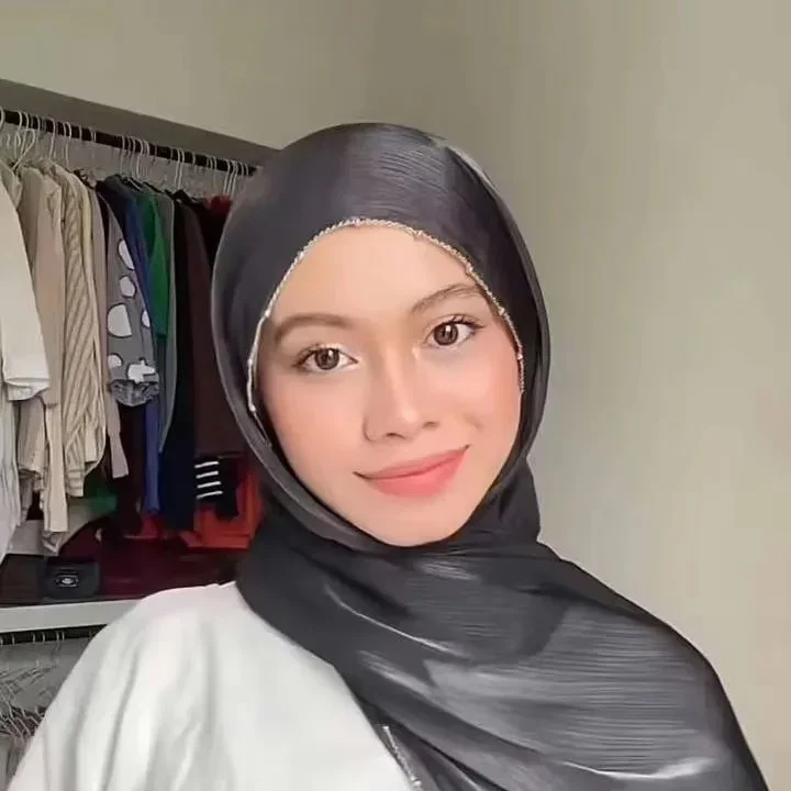 

Muslim Beading Crinkle Hijab Scarf Women Shimmer Shawls Islam Turban Pleated Bandanas Headband Bufanda Foulard Turbante Mujer