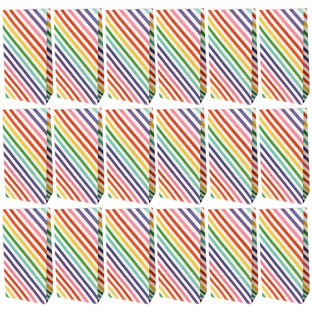 

30 Pcs Cellophane Party Bags Colorful Candy Treat for Sweets Stripe Child Colored Goodie Kids
