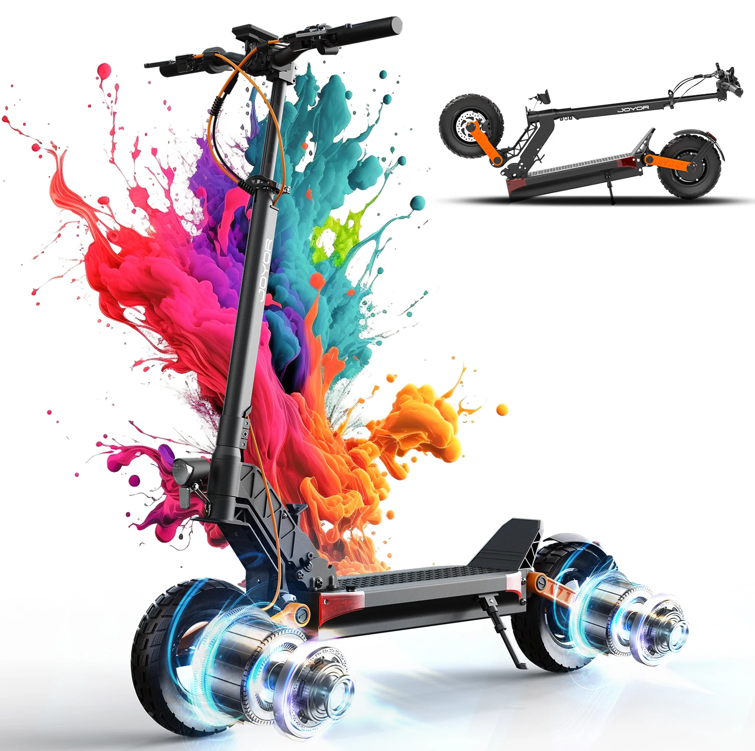 Joyor S10-S-Z Adult E-scooter 1000W*2 Motor 60V18Ah Escooter 10 Inch Off Road Tire Off Road Electric Scooter