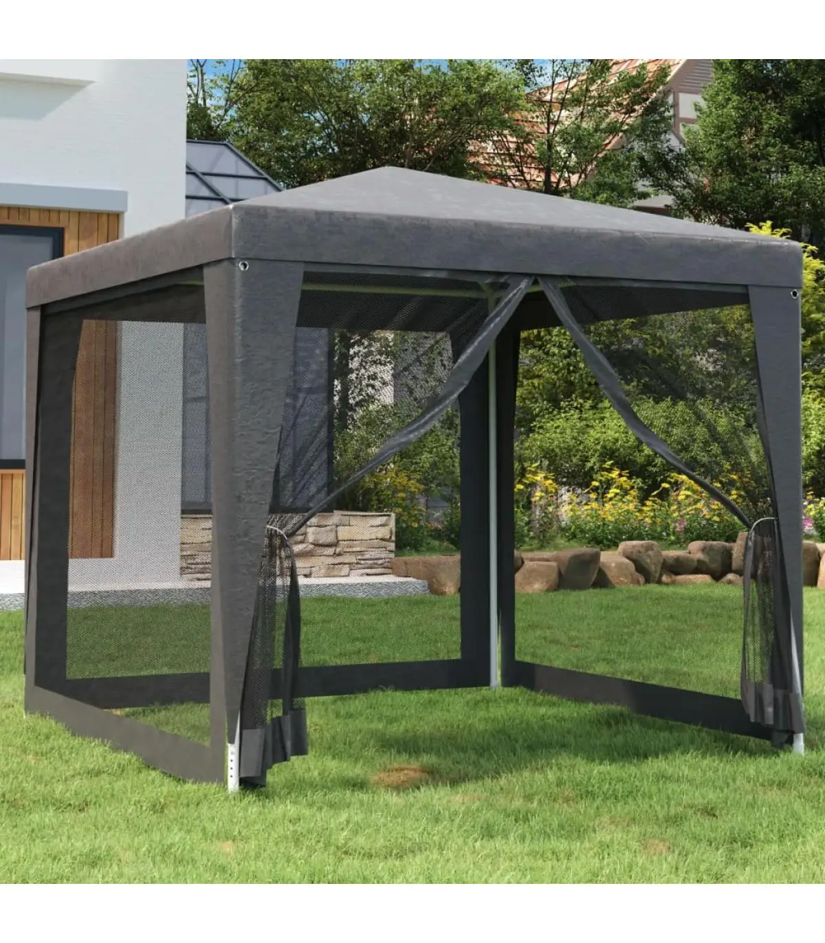 2,5x2,5m anthracite gray HDPE mesh 4 walls party tent and gazebos