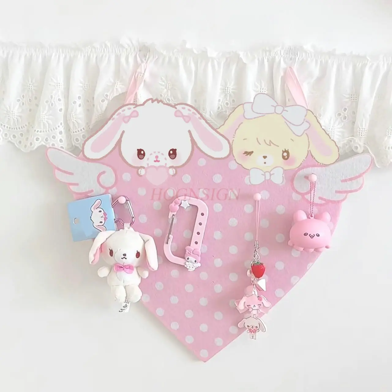 1pcs Adorable Cartoon Dessert Rabbit Felt Decal Corkboard Wall Photo Message Board No-Drill Wall Decal