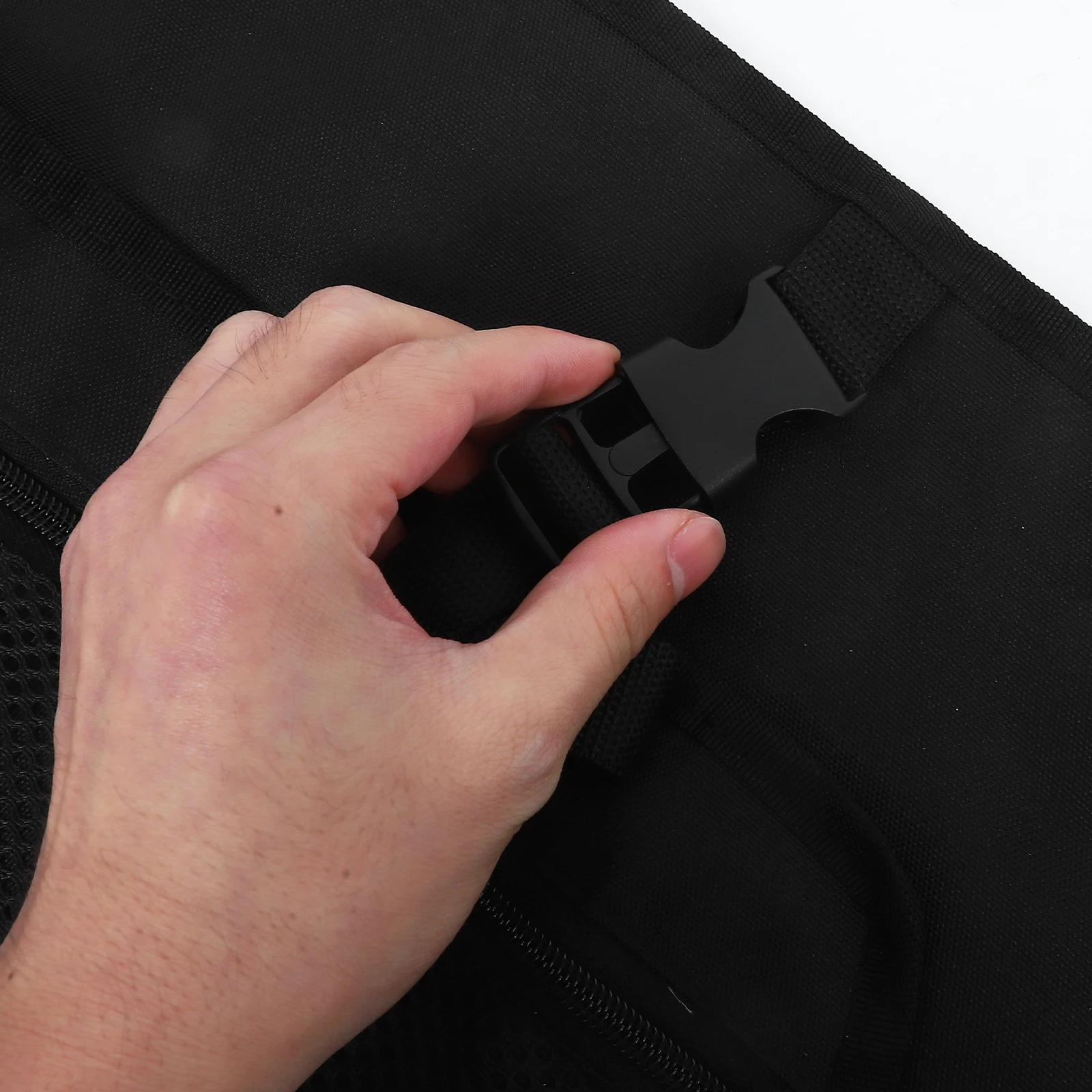 กระเป๋าเก็บของแบบพับได้ 1 ชิ้น พร้อมช่องเก็บของด้านข้างแบบตาข่าย ทำจากผ้า Oxford สำหรับจัดเก็บของใช้ในแคมป์ปิ้ง พกพาสะดวก อุปกรณ์เสริมสำหรับรถเข็นกลางแจ้ง