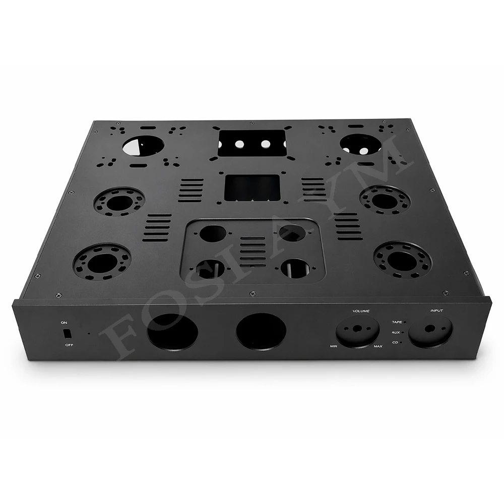 FOSI AYM 415x330x70mm Full Aluminum Amplifier Chassis VU Meter  KT88 EL34 EL84 Vacuum Tube Amplifier Enclosure Audio DIY Case - view 3