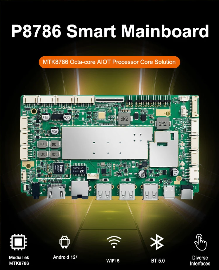 Sunworld Custom Cost-effective Octa-core Performance DDR4 128GB New PCBA for MTK8786 Based Edge AI Industrial Tablets