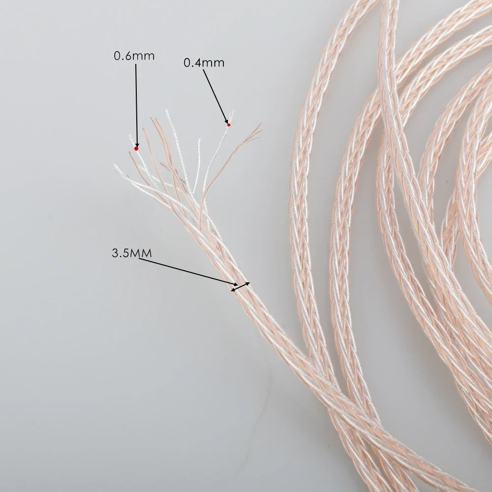 كابل Audiocrast 1607AG 16cores مطلي بالفضة 6N OCC لسلك إصلاح ترقية سماعة الرأس بنفسك