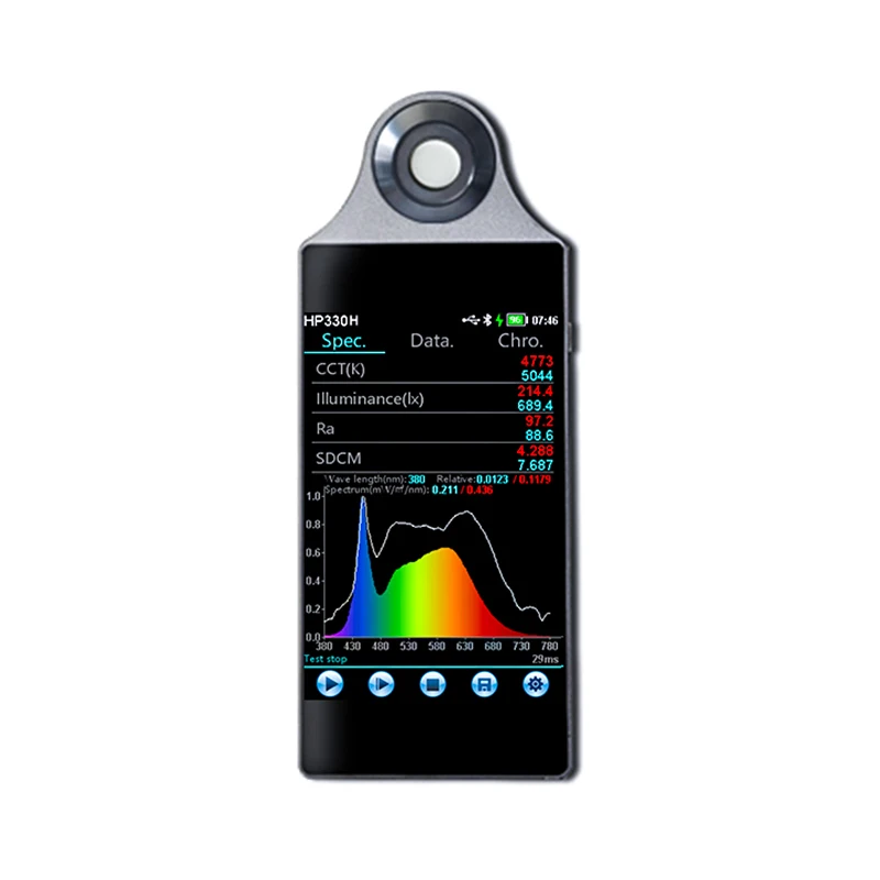 Hot Sale Low Price HP330H 380-780nm Handheld CS Rhythmic Healthy Lighting Spectrometer