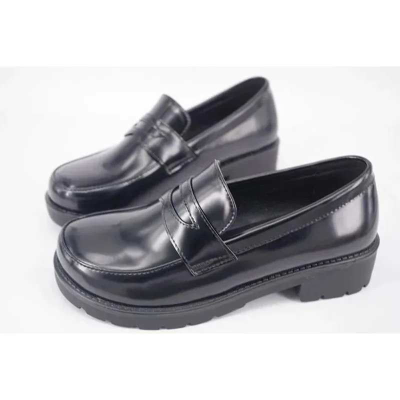 

NewWomen Girls Lolita Japanese School Students Uniform Shoes Uwabaki JK Round Toe Cosplay Med Heelsb;3's,6.e;
