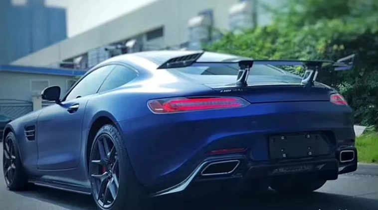 Renn Style Carbon Fiber Rear Bumper Lip DIffuser Spoiler for Mercedes Benz AMG GT GTS C190 Body Kit