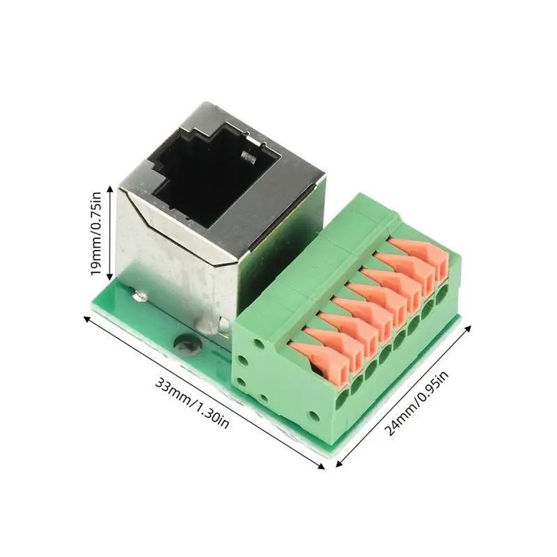 DTA4-Inline RJ45 Angled Socket 8-Pin Tool-Free LAN Coupling Ethernet Vertical Horizontal Terminal