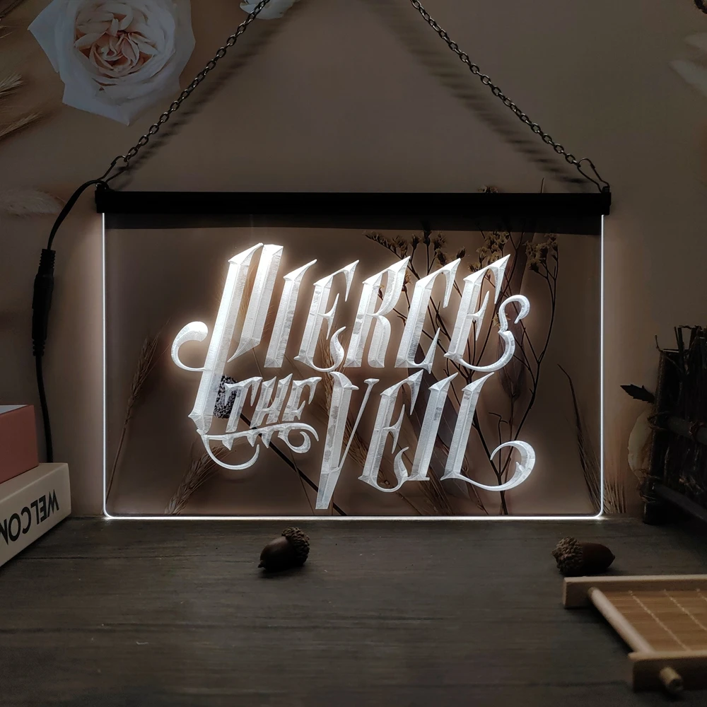 Pierce The Veil LED Neon Sign-3D Carving Wall Art for Home,Room,Bedroom,Office,Farmhouse Decor