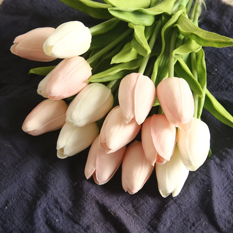 10Pcs Tulip Flowers Artificial PE Foam Tulip Bouquet Wedding Home Garden Decoration Real Touch Fake Flower Festival Party Gifts