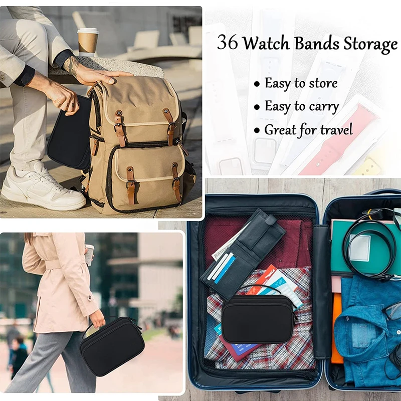 Portable Smart Watch Band Storage Organizer Multifunction Portable Watch Strap Holder Box for Apple Watch Travel Pouch Bag Holds