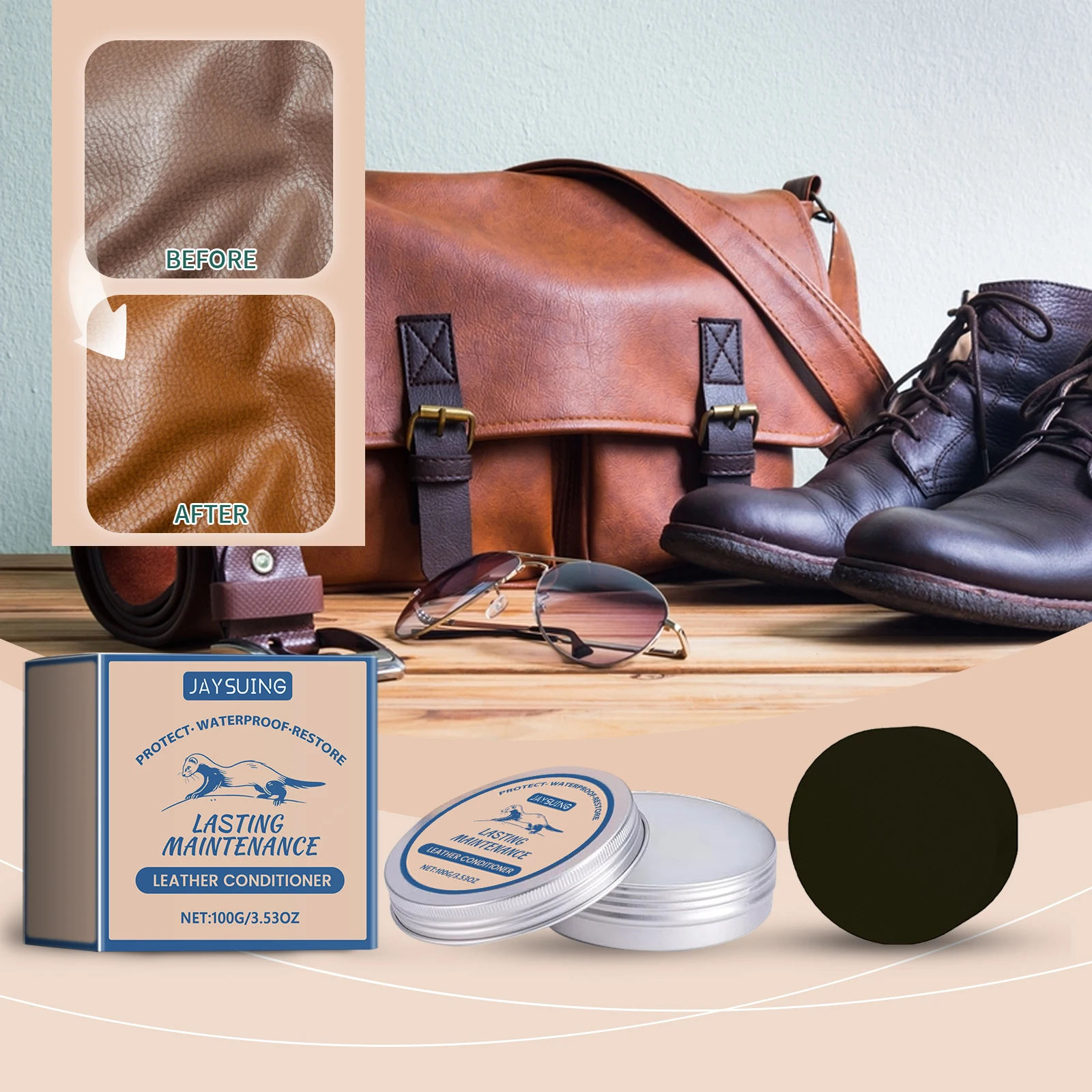 

Leather Care Cream Leather Shoes Leather Bags Waterproof Crack-proof Fast-absorbing Non-sticky Car Interiors Leather Maintenance