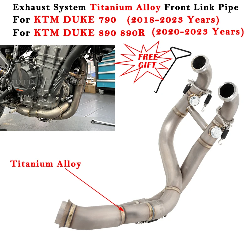 

For KTM DUKE790 DUKE890 DUKE 790 890 890R 2018 - 2023 Motorcycle Exhaust Escape Modified Muffler Titanium Alloy Front Link Pipe