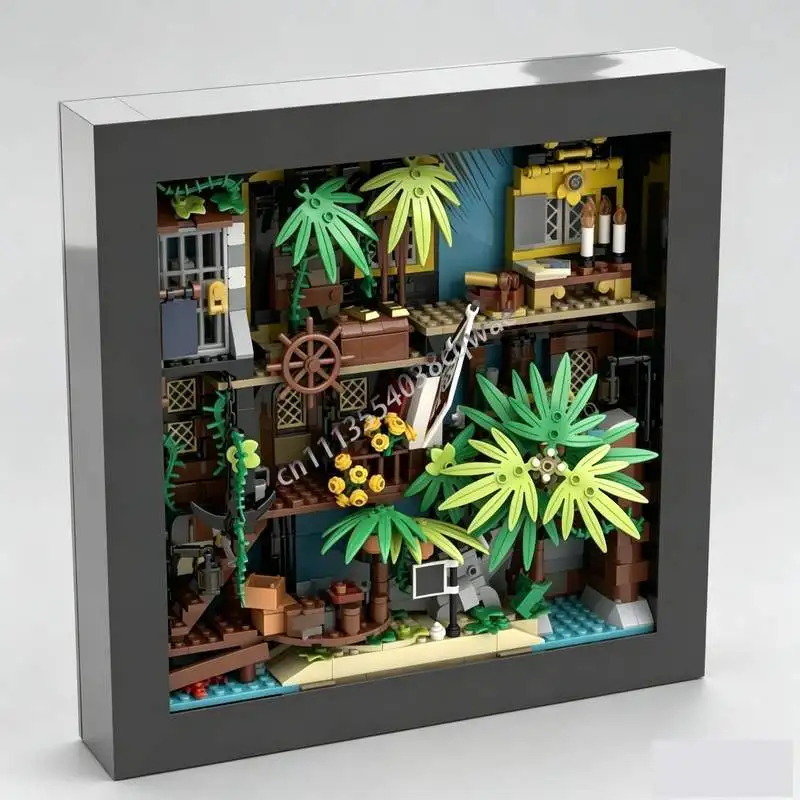 new-693-parts-moc-pirates-barracuda-bay-diorama-scene-model-custom-puzzle-diy-creative-assembly-display-toy-gift-building-blocks