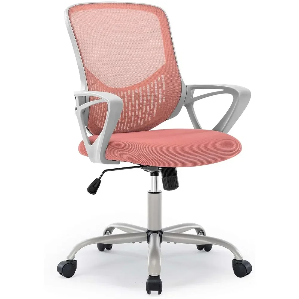 Chaise de Bureau Ergonomique à Dossier Moyen, Siège de Travail en Maille à Comcussion, Fauteuil d'Ordinateur