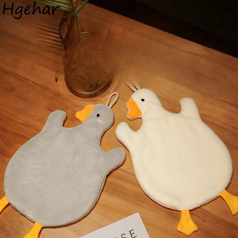 

Hand Towel Cute Cartoon Duck Kitchen Bathroom Water-absorbent with Hanging Loop Soft Comfortable Universal Household Children