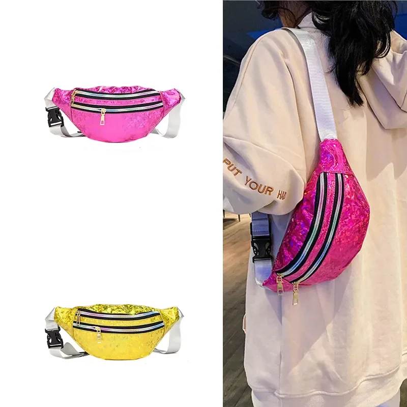 

Body Designer Wholesale 2023 Fanny Pouch For Chest Women Bag Waist Bag Pack Cross Hologram Hip Sling Silver Bag Belt Casual