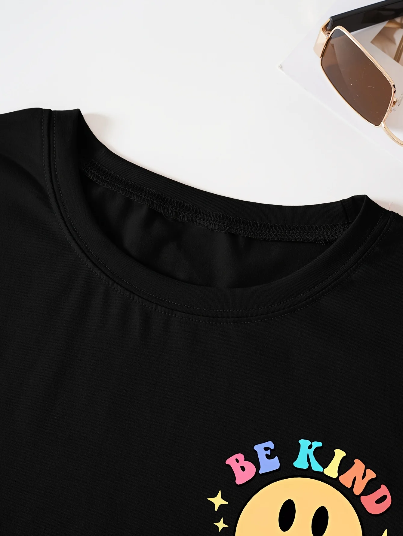 مسائل الصحة العقلية طباعة تي شيرت للنساء ، عارضة طاقم الرقبة ، قصيرة الأكمام أعلى ، الاستمرار