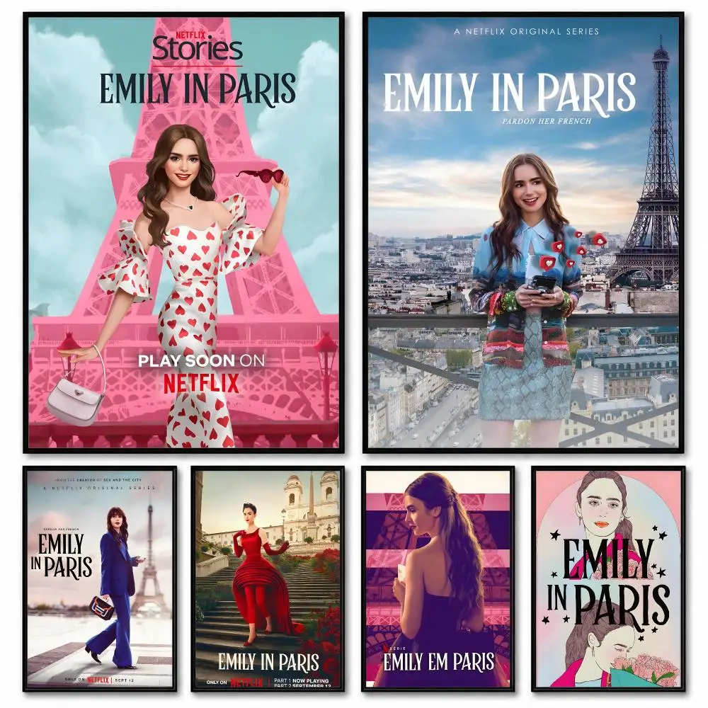 Emily in Paris Movie Print Art Poster Room Decor Home Wall Art Printing Waterproof Garage BedRoom Posters Gift