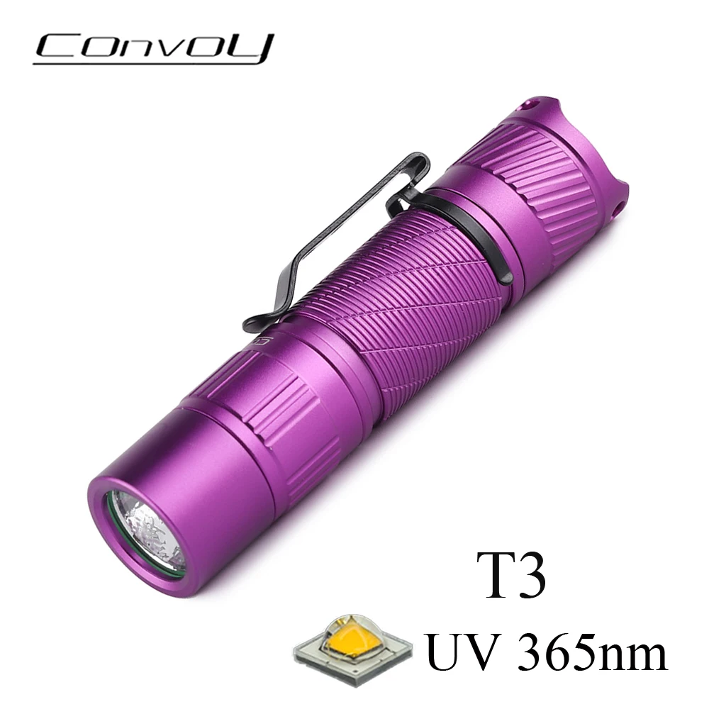 УФ-фонарик Convoy T3 Фиолетовый УФ 365 нм AA/14500 Фонарик-вспышка Ультрафиолетовый Ультрафиолетовый свет Lanterna УФ-фонарик Convoy T3 Фиолетовый УФ 365 нм AA/14500 Фонарик-вспышка Ультрафиолетовый Ультрафиолетовый свет Lanterna