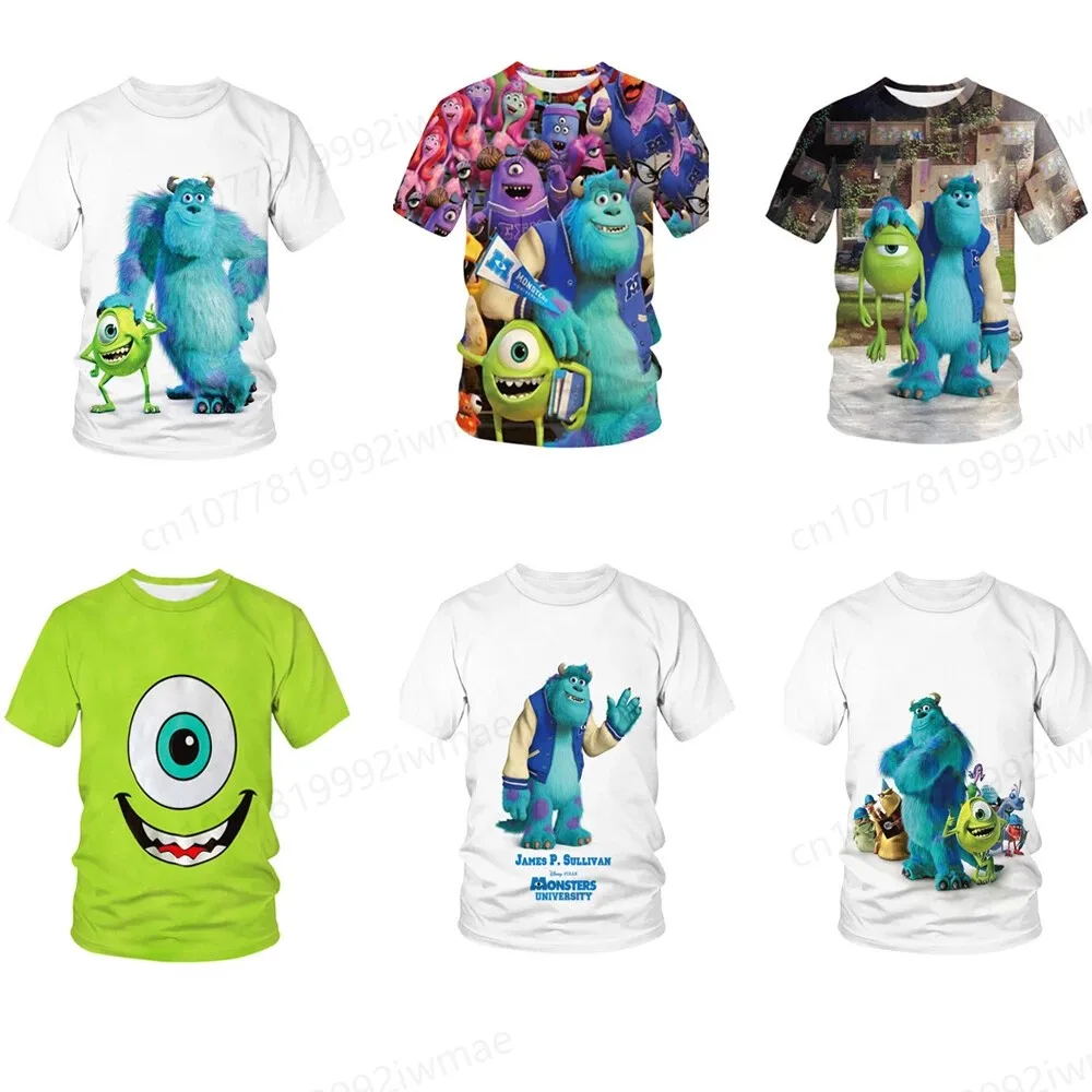 

2025 Disney role play Monsters University Sullivan Mike 3D quick-drying T-shirt adult children's sports top