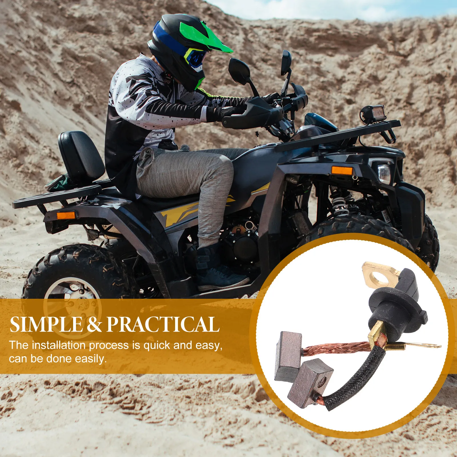 Starter Motor Carbon Brush for Motorcycle Owners to Reduce Starter Failure Compatible with GY6 125CC Metal 2 Pcs