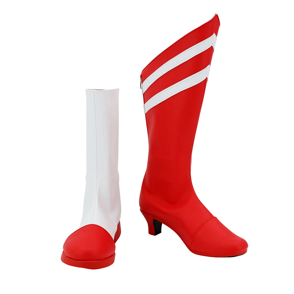 Hazzbin Cherri Bombs Cosplay PU Leather Boots Shoes for Adult Women Costume Boots Roleplay Outfits Halloween Accessories