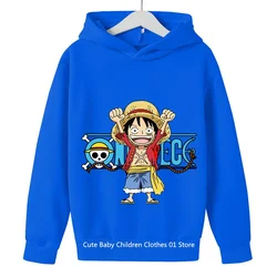 One Piece Kids Hoodie Sweatshirt One Piece Boys Girls Sport Sweater Cosplay Costume Children Pullovers Tops