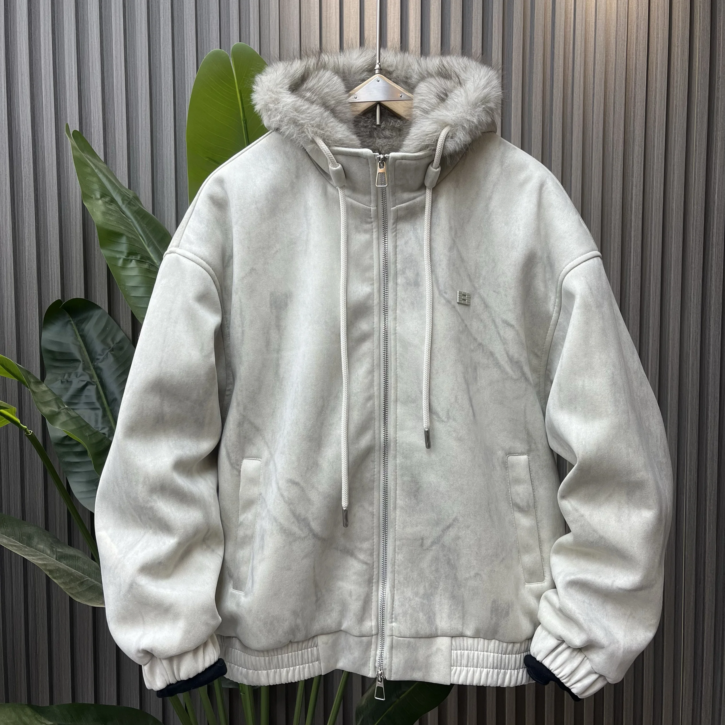 

Warmth And Sle Men's Hooded Jaet Fce Lined Casual Faionable Thiened Cotton Coat Winter Outerwear Polyester Filling