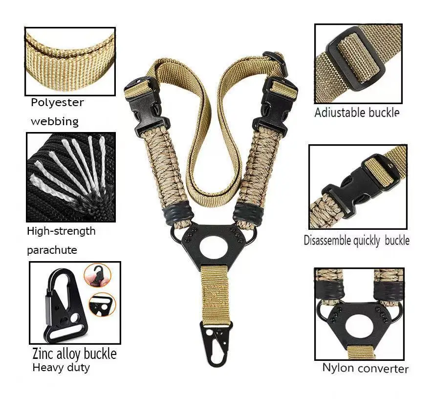 

Multifunctional American Style Paracord Outdoor Single Point Rope Adjustable Shoulder Strap for Outdoor Activity