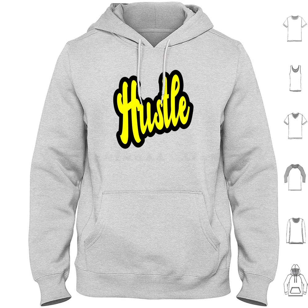 Camiseta Hustle com Capuz de Manga Longa para Homens e Mulheres, Engraçada, Ofensiva, Rude, para Academia e Treino