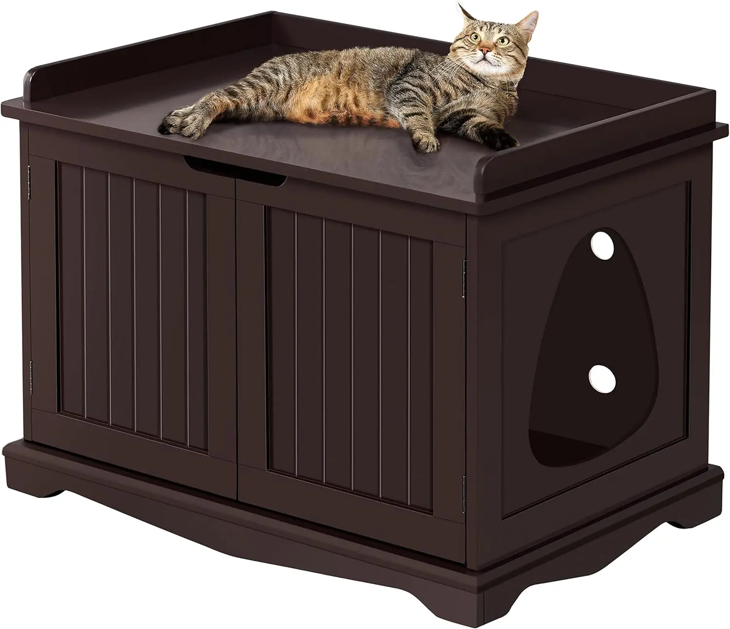 

Yaheetech Cat Litter Box Enclosure, Hidden Cat Washroom Wooden Litter Cabinet Indoor Litter Box Furniture,