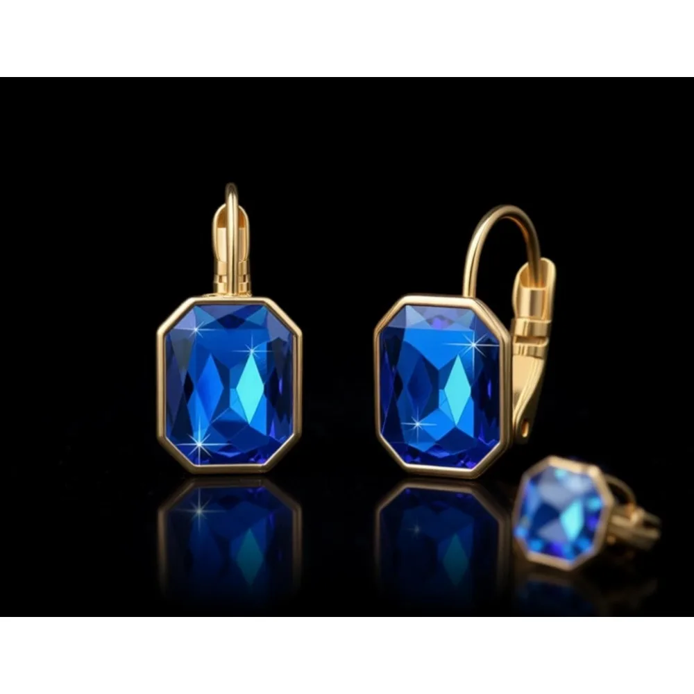 

Женские серьги-подвески Octagon Crystal с покрытием из 14-каратного розового золота, гипоаллергенные