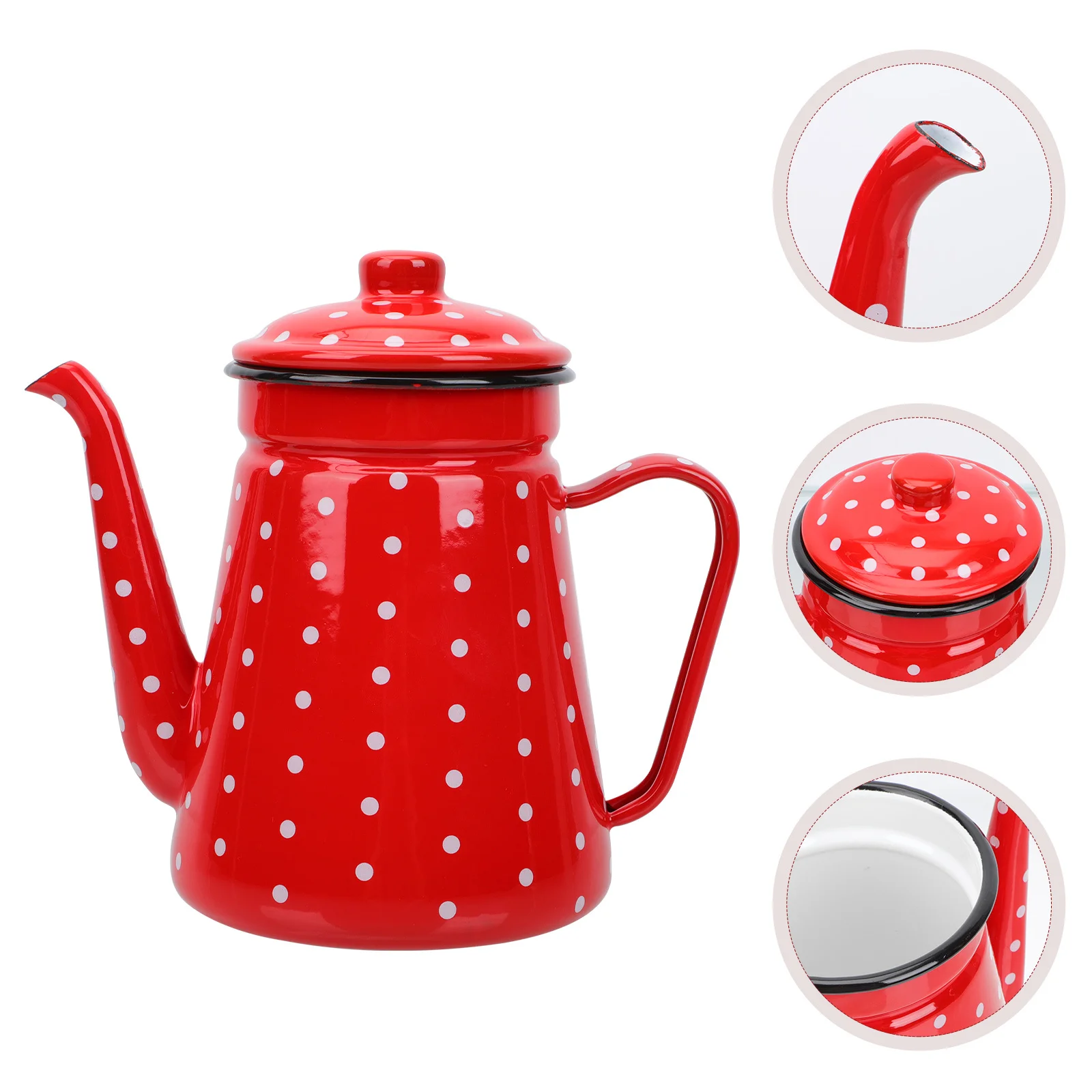 

Эмалированный чайник 1,5 л, винтажный эмалированный кофейник для хранения горячей воды, кухонный чайник, бытовой горшок для воды, эмалированный чайник