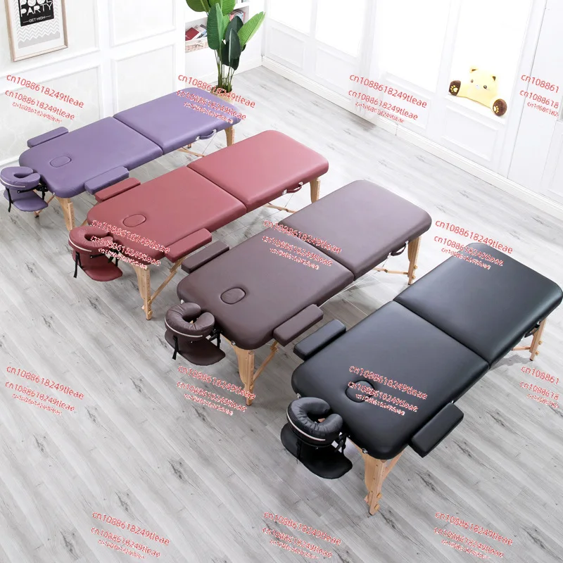 

Solid wood massage bed, folding massage physiotherapy, portable, fire therapy moxibustion, eyelash embroidery beauty bed