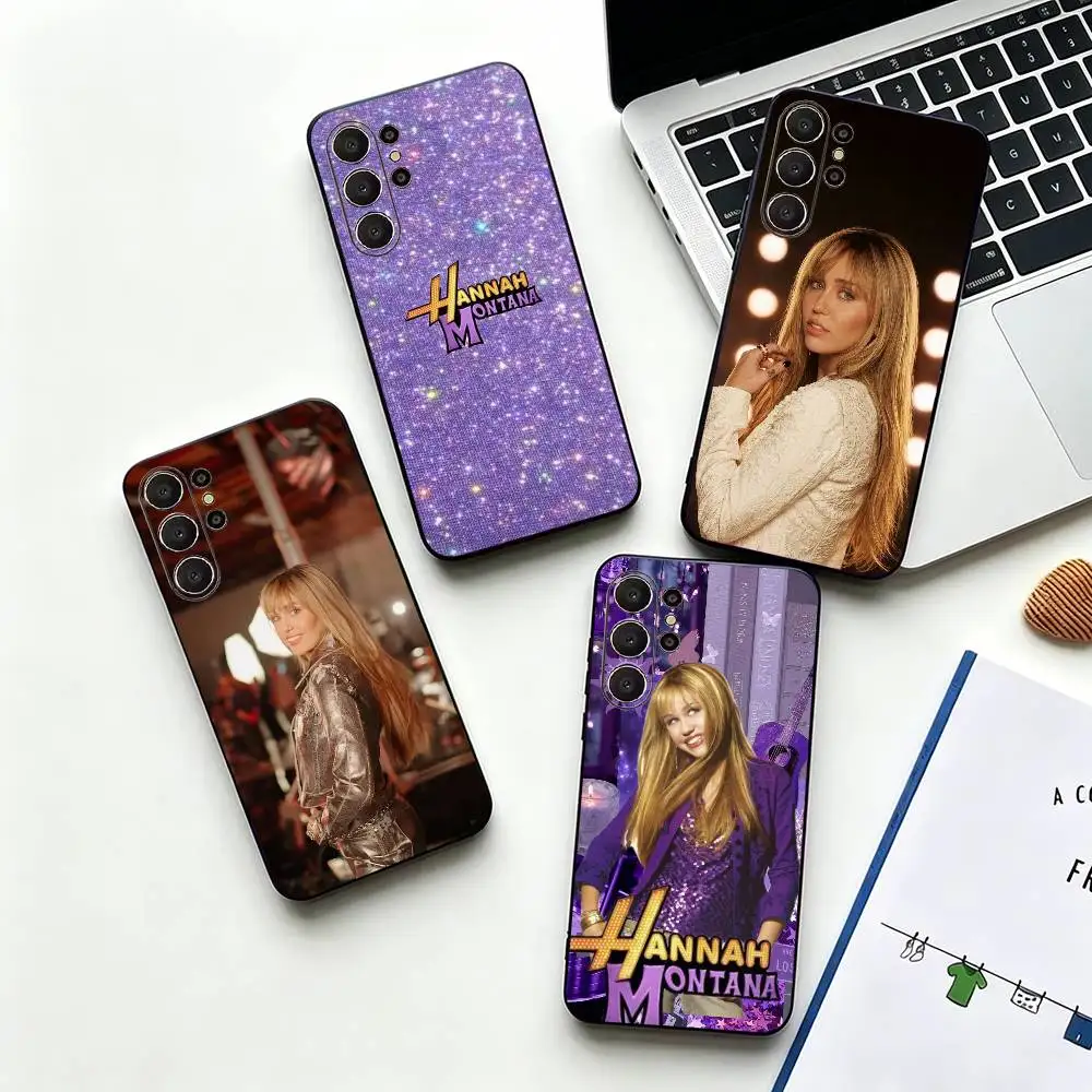 Art Hannah Montana -a Black Soft Silicone Phone Case for Samsung Ultra S26, S24, S21, S22, S23, S30, Plus, Lite