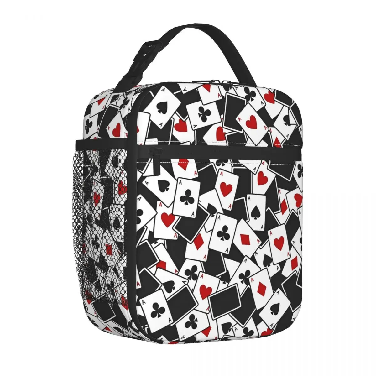 Card Suits Poker Aesthetics Insulated Lunch Bags Leakproof Lunch Container Cooler Bag Tote Lunch Box School Travel Bento Pouch