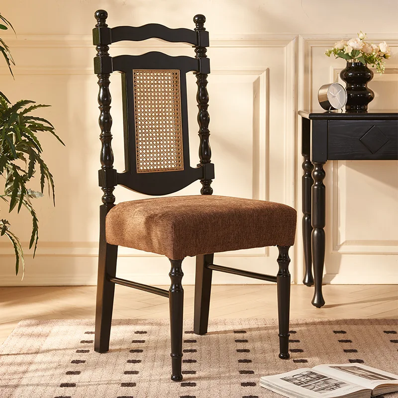 Black Upholstered Dining Chair Wooden Restaurant Italian Designer Dining Chair Lounge Modern Sillas Comedor Furniture Home