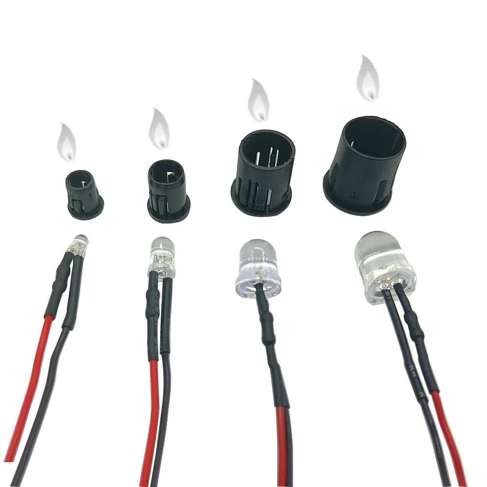 20PCS transparent LED diodes DC3V-12V 3MM 5MM  for red/green/blue/yellow/purple/orange/hot/white/20cm cm candle pre cab