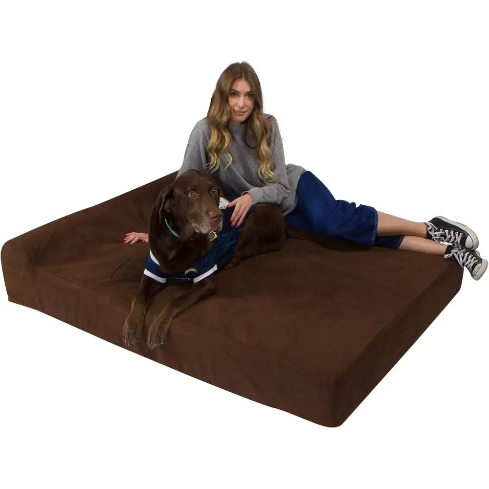 

Pet Support Systems Orthopedic Gel Memory oam Dog Bed with Bolster- Luxury Comort and Care or Dogs, Removable and Washable Cover
