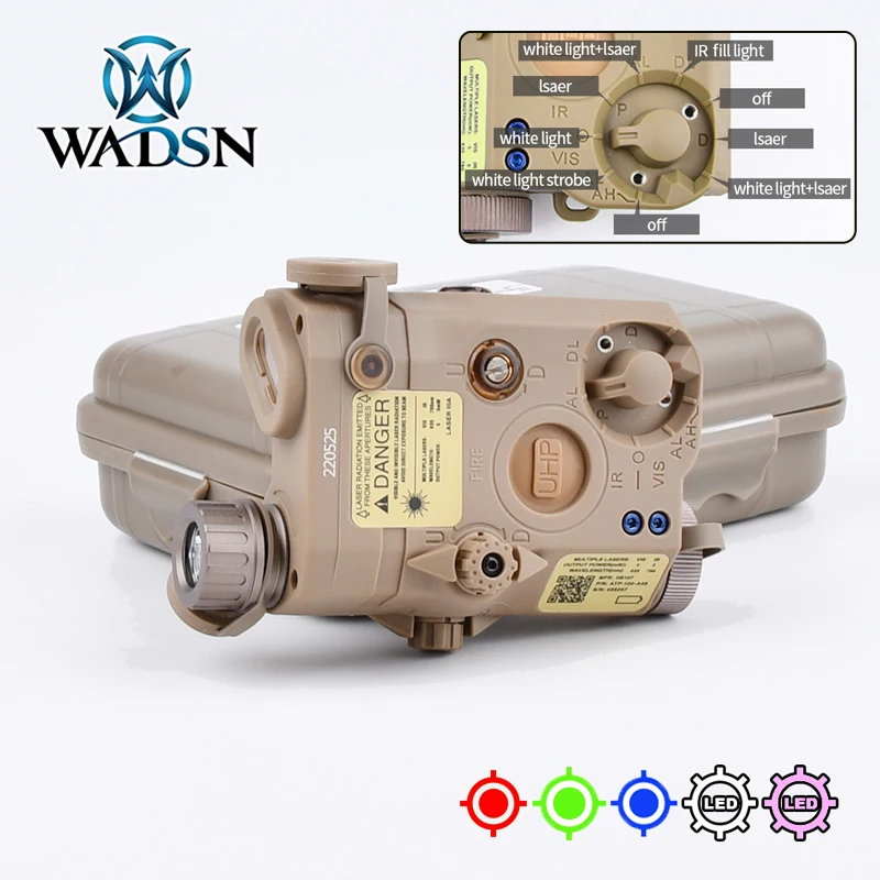 

WADSN PEQ15 Red Dot Sight Green Blue Laser indicator LED Flashlight Weapon Light Strobe AR15 Rifle Airsoft Hunting 20mm rail