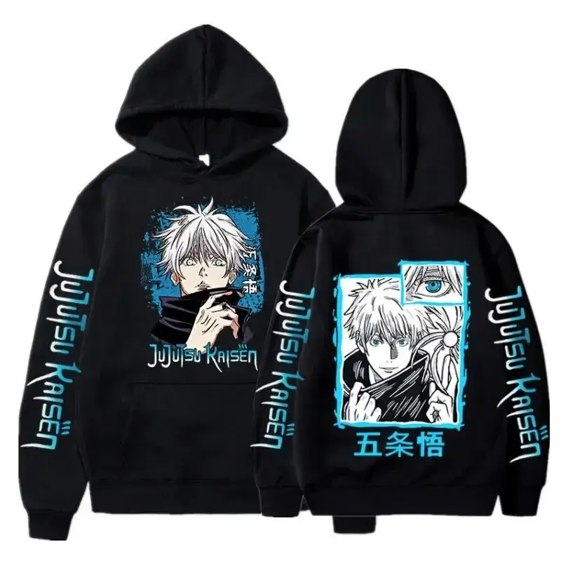 

New Anime Jujutsu Kaisen Satoru Gojo Hoodies Oversized Autumn Winter Fleece Men Women Long Sleeve Pullover Sweatshirt