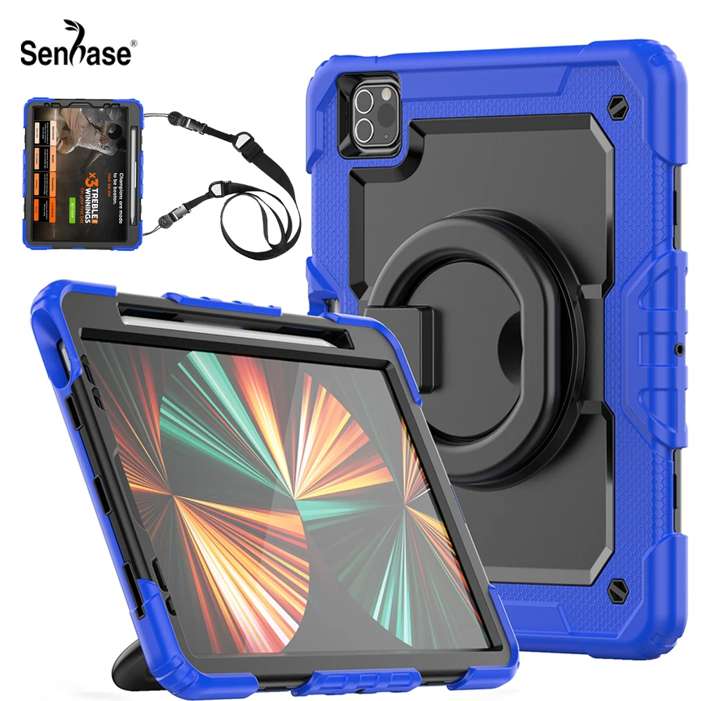 

For Apple iPad Air 4 5 4th 5th Gen 10.9 inch 2020 2022 A2316 A2588 Case Kids Shockproof Pull Ring Shoulder Strap Stand Cover